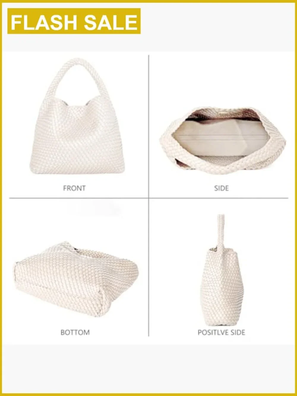 Woven Vegan Leather Tote Bag Large Shoulder Handbag Summer Beach Travel